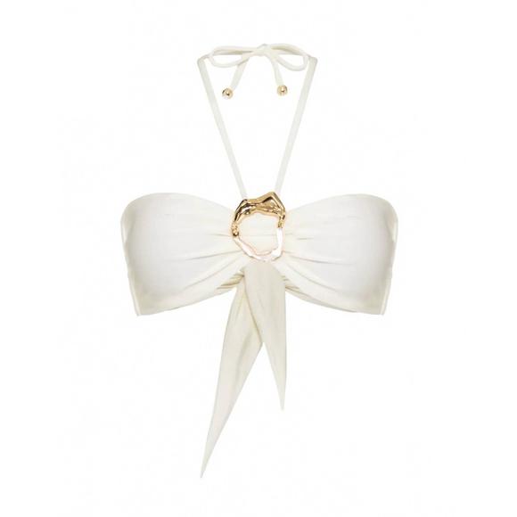 NEW PATBO jersey sands stone bikini top in off white - Picture 3 of 3